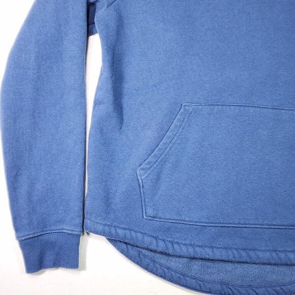 North Face Teen Girl Graphic Hoodie XXL 18 Blue Pink Cotton Poly Pocket Pullover - Picture 8 of 16